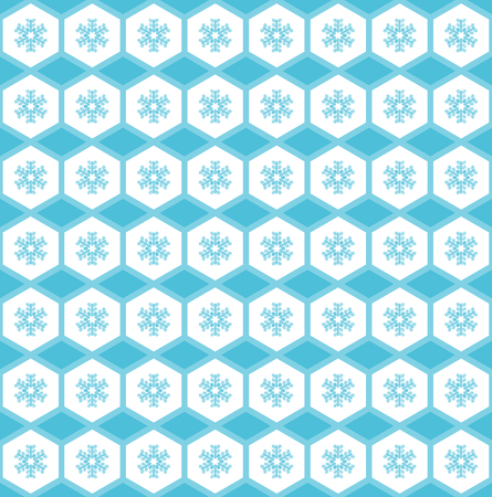 Simple seamless pattern. Snowflakes in ornament. Vector illustrationのイラスト素材