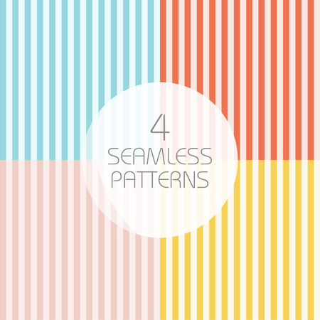 Striped seamless patterns. Stamp for fabric. Set for bed linen, gift wrapping paper, sleepwear, pillow, shirt, apparel and other textile products. Vector illustrationのイラスト素材