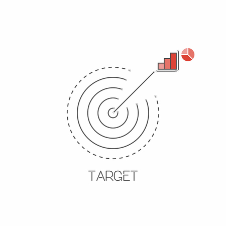 Target, goal line icon in restrained colors. Vector illustrationのイラスト素材