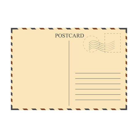 Vintage postcard, mail template. Space for text. Vector illustrationのイラスト素材