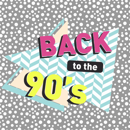 Back to the 90s. Seamless dotted pattern and herringbone pattern. Retro poster. Vectorのイラスト素材