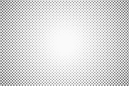 Halftone dots. Monochrome vector texture background for prepress, DTP, comics, poster. Pop art style template. Vectorのイラスト素材