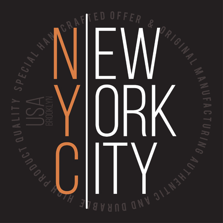 New York, Brooklyn modern typography for t-shirt print. T-shirt graphics. Vectorのイラスト素材
