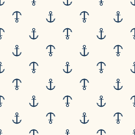 Marine pattern. Anchor navy seamless pattern. Vectorのイラスト素材