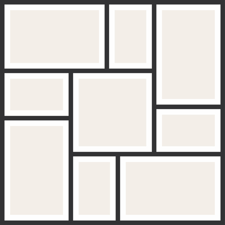 Photo collage frames. Vintage photo album, application template. Vectorのイラスト素材