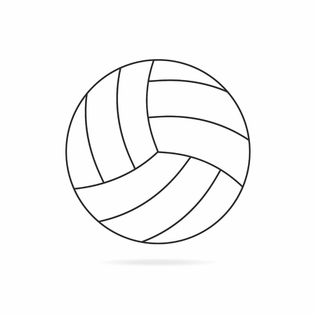 Volleyball ball with shadow isolated on white background. Vector.のイラスト素材