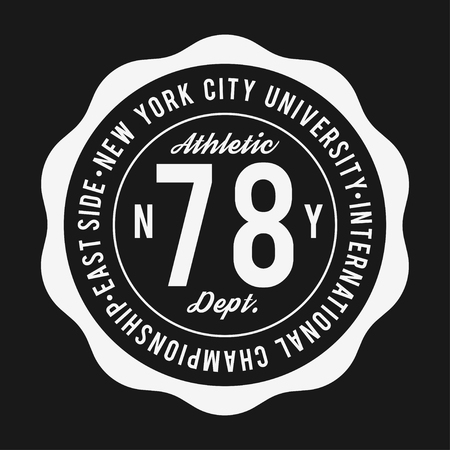 Vintage badge, athletic sport typography for t shirt print. Varsity style. T-shirt graphic. Vectorのイラスト素材