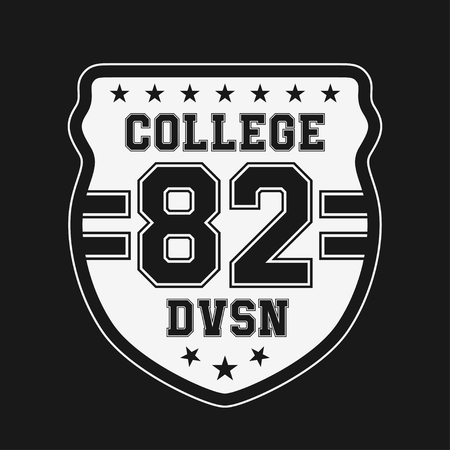 Vintage badge, athletic sport typography for t shirt print. Varsity style. T-shirt graphic. Vectorのイラスト素材
