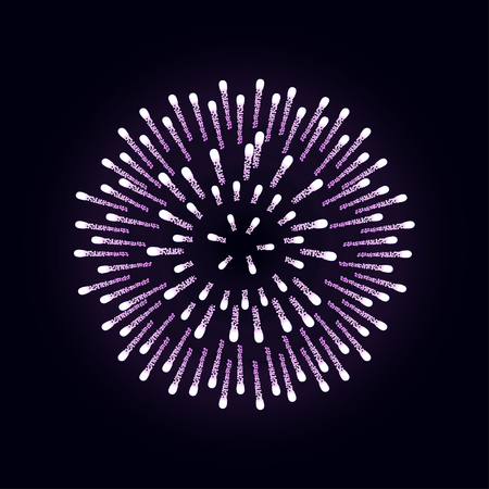 Firework is bursting with sparkles on dark nightのイラスト素材