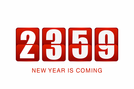 New Year 2018 background. New year flip clock counter isolated on white background. Background for party or event. Vectorのイラスト素材