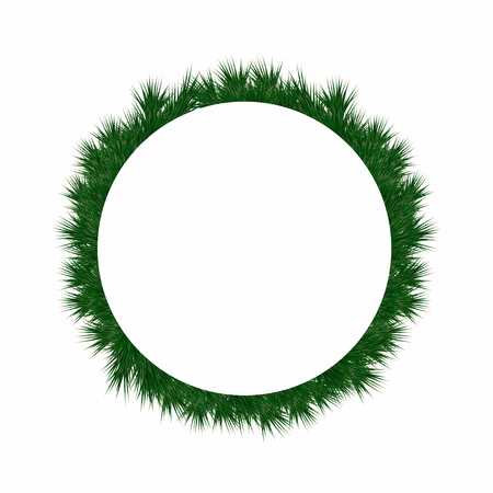 Christmas wreath with pine tree branches. Round banner with Christmas wreath for decoration.のイラスト素材