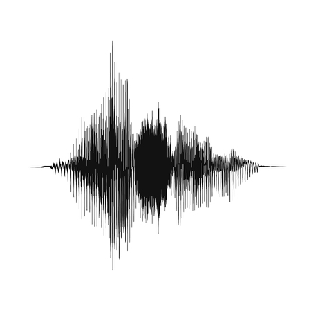 Sound wave. Voice recording concept and music recording concept. Amplitude of analog audio wave....