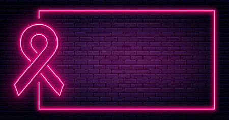 World Cancer Day, February 4. Red ribbon in neon light style. World Cancer Day background design. Vectorのイラスト素材