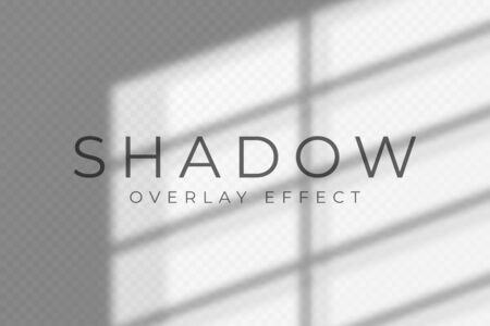 Shadow overlay effect. Transparent soft light and shadows from windows and jalouse. Mockup of transparent shadow overlay effect and natural lightning. Vectorのイラスト素材