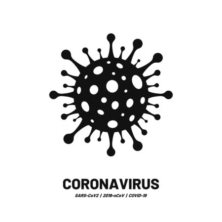 Coronavirus disease, corona virus under the microscope. Severe acute respiratory syndrome coronavirus, COVID-19. Novel coronavirus symbol, nCov-19. Vectorのイラスト素材