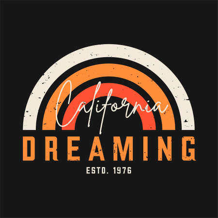 California t-shirt design. Vintage t-shirt design with retro typography for tee print, poster and clothing. T shirt print design with California typography in vintage style. Vectorのイラスト素材