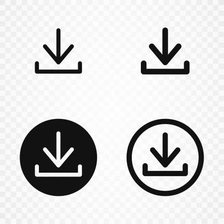 Download icon. Set of download icon and pictogram isolated on transparent background. Download linear icon. Vectorのイラスト素材