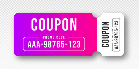 Discount coupon and gift voucher. Discount voucher, gift coupon design. Colorful coupon template for big sale, special offer with promo code. Vectorのイラスト素材