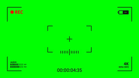 Green screen, chromakey background. Blank green background with VFX motion tracking markers. Chroma key background for keying, motion graphic and video effects. Vectorのイラスト素材