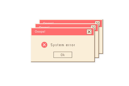 Critical error message. Retro operating system window with system message and alert about critical error. Old user interface 90s style. Retro popup dialog box with error message. Vectorのイラスト素材