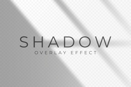 Shadow overlay effect. Transparent soft light and shadows in geometric shapes, natural lighting scene. Mockup of abstract transparent shadow overlay effect and natural lightning. Vectorのイラスト素材