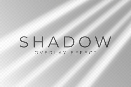 Shadow overlay effect. Transparent soft light and shadows in geometric shapes, natural lighting scene. Mockup of abstract transparent shadow overlay effect and natural lightning. Vectorのイラスト素材