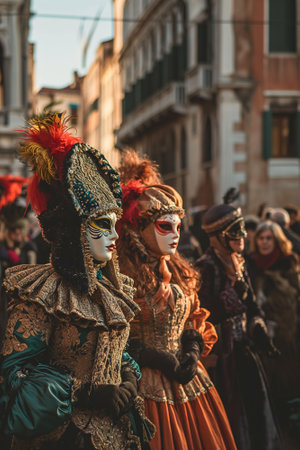 Carnival of Venice, beautiful masks at St. Mark's Squareの素材