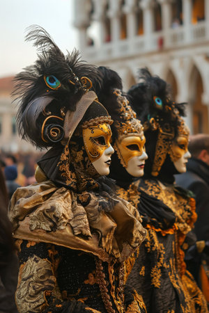Carnival of Venice, beautiful masks at St. Mark's Squareの素材