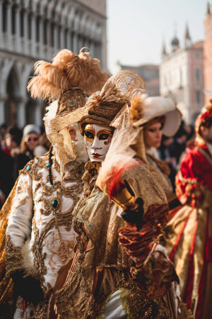 Carnival of Venice, beautiful masks at St. Mark's Squareの素材