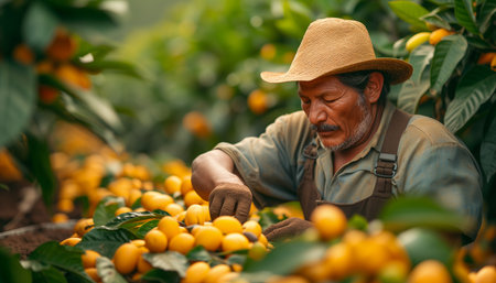 Fruit Picking in Summer: People on Plantationの素材