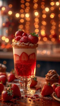 Capturing Joyful Dessert Moments on Valentine's Dayの素材