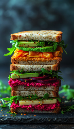 Artisan Vegan Sandwiches: Beetroot Hummus Creationsの素材