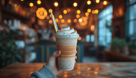 Visitor with Paper Drinking Strawの素材