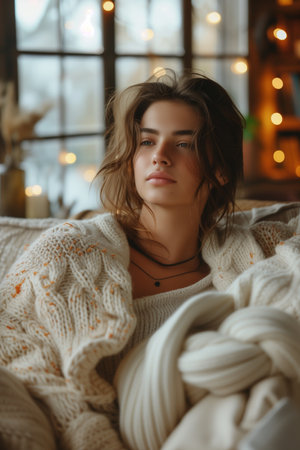 Unwinding at Home After a Busy Dayの素材