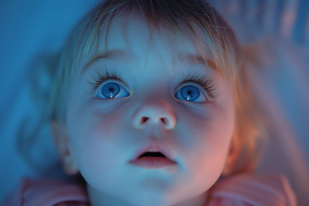 Baby with Big Eyes Captivates the Cameraの素材