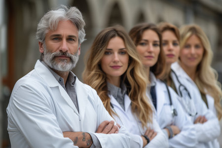 Group of Doctors, Ages 25 to 45, Posed for Portraitの素材