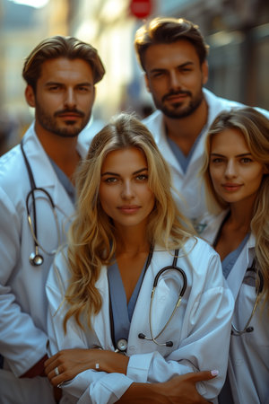 Group of Doctors, Ages 25 to 45, Posed for Portraitの素材