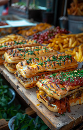 Capture the essence of French street cuisine during your travels with vibrant close up imageryの素材
