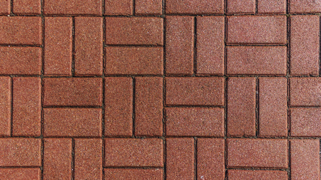 Red brick paving stones. Texture background