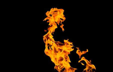 Fire flames on black background. fire on black background isolated. fire patterns
