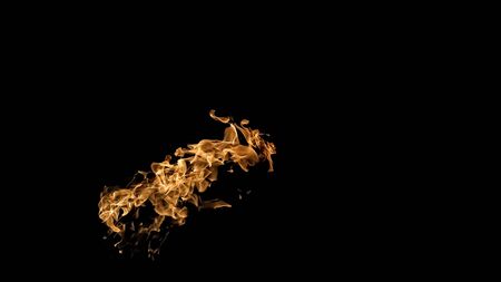 Fire flames on black background. fire on black background isolated. fire patterns