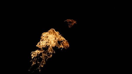 Fire flames on black background. fire on black background isolated. fire patterns