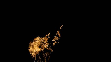 Fire flames on black background. fire on black background isolated. fire patterns