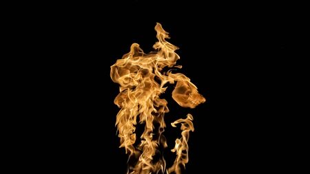 Fire flames on black background. fire on black background isolated. fire patterns
