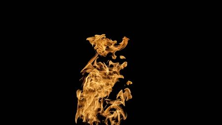 Fire flames on black background. fire on black background isolated. fire patternsの写真素材