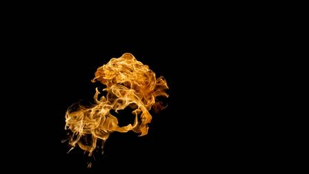 Fire flames on black background. fire on black background isolated. fire patternsの写真素材