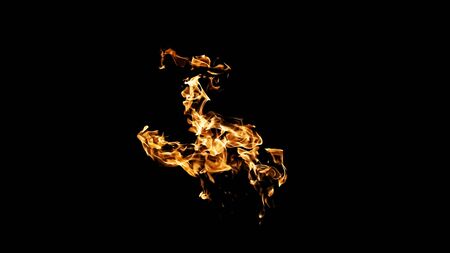 Fire flames on black background. fire on black background isolated. fire patternsの写真素材