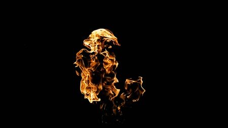 Fire flames on black background. fire on black background isolated. fire patterns