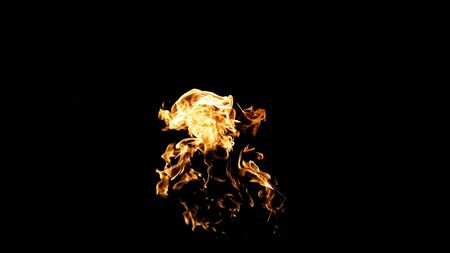 Fire flames on black background. fire on black background isolated. fire patterns