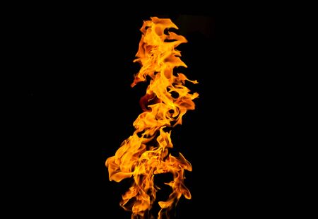 Fire flames on black background. fire on black background isolated. fire patterns
